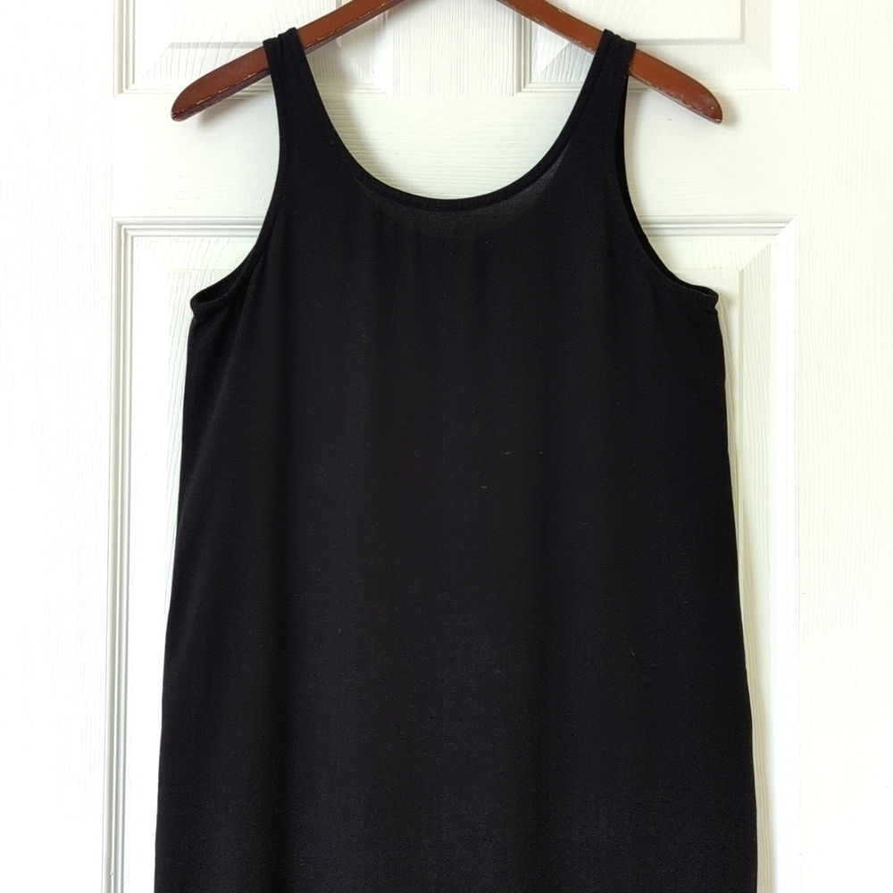 Jantzen 90's Vintage Floral Sleeveless Side Slit Swim Cover Up Midi Dress Black - Picture 2 of 13